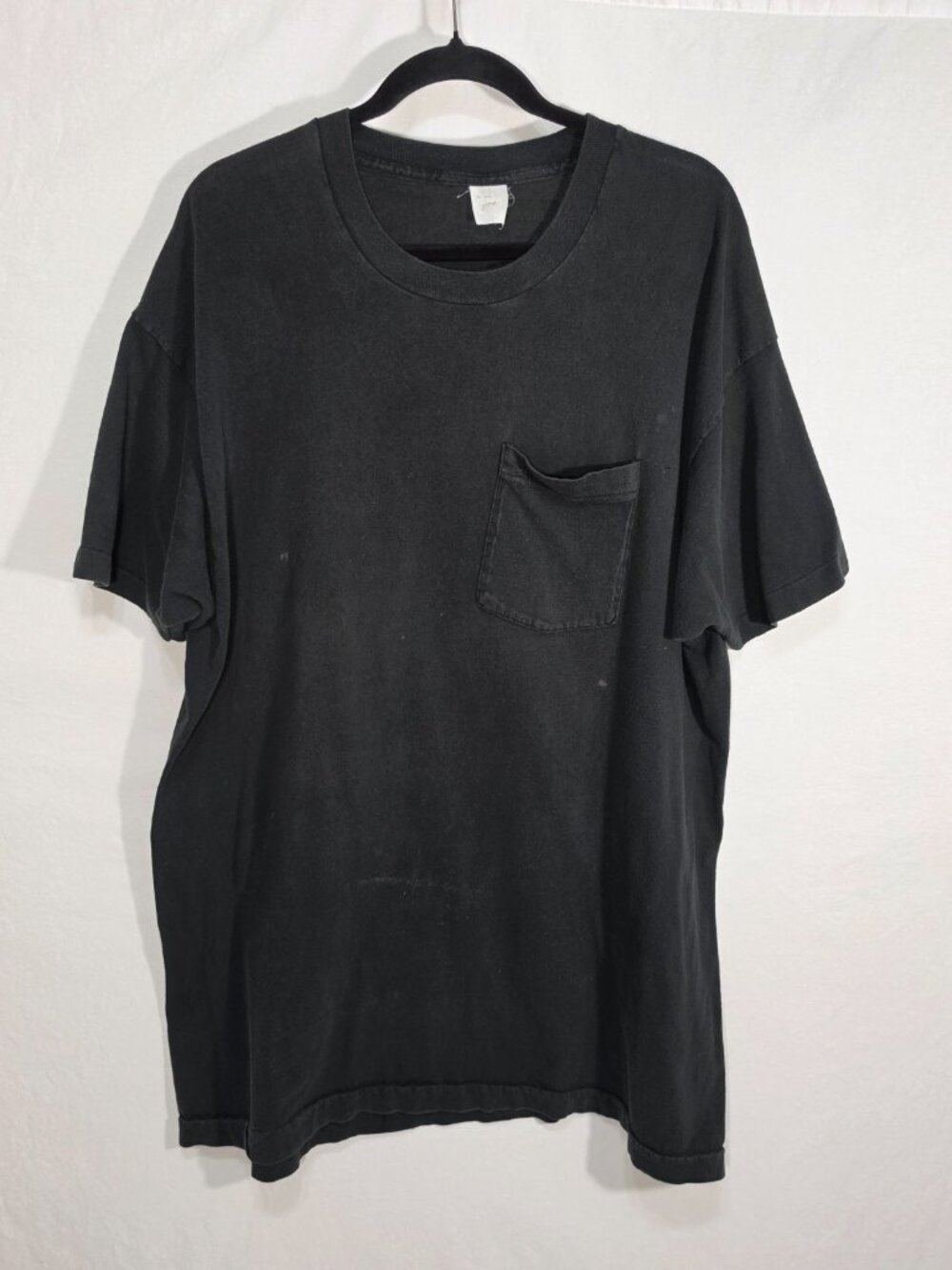 USA Vintage Y2K 90s GRUNGE Thrash FRUIT OF THE LOOM Black T-SHIRT Men Size XXXL.